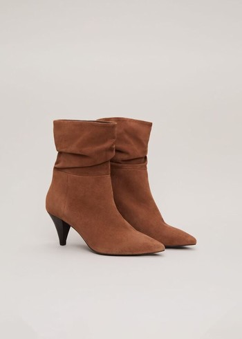 Phase Eight Brown Suede Cone Western Boots Brown Canada | HKNRPL-590